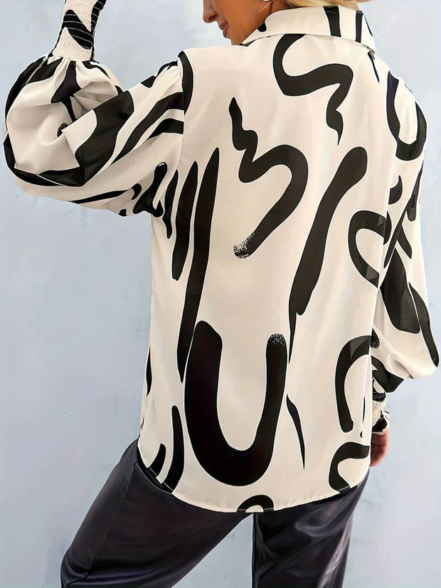 WW | Damenbluse Mit Luxuriösem Design Und Gefalteten Ärmeln