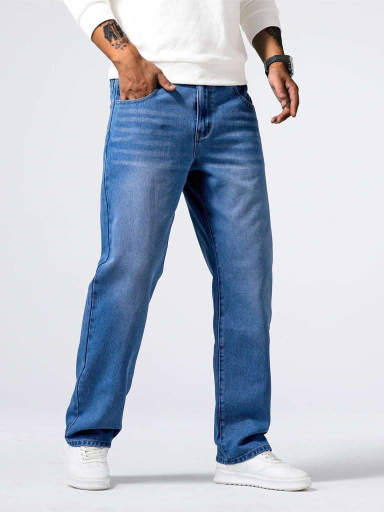 WW | Lässige Lockere Denim Jeans Mit Geradem Bein
