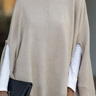 WW | Rosiedress Rundhals Batwing Ärmel Umhang Top