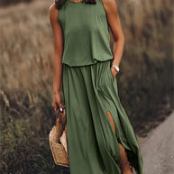 WW | Damen Schwarzes Modal Boho Maxikleid Farben