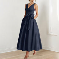 WW | Vintage Glattes Ärmelloses Maxikleid