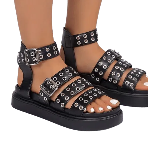 WW | Damen-Sandalen mit offener Spitze und dickem Boden