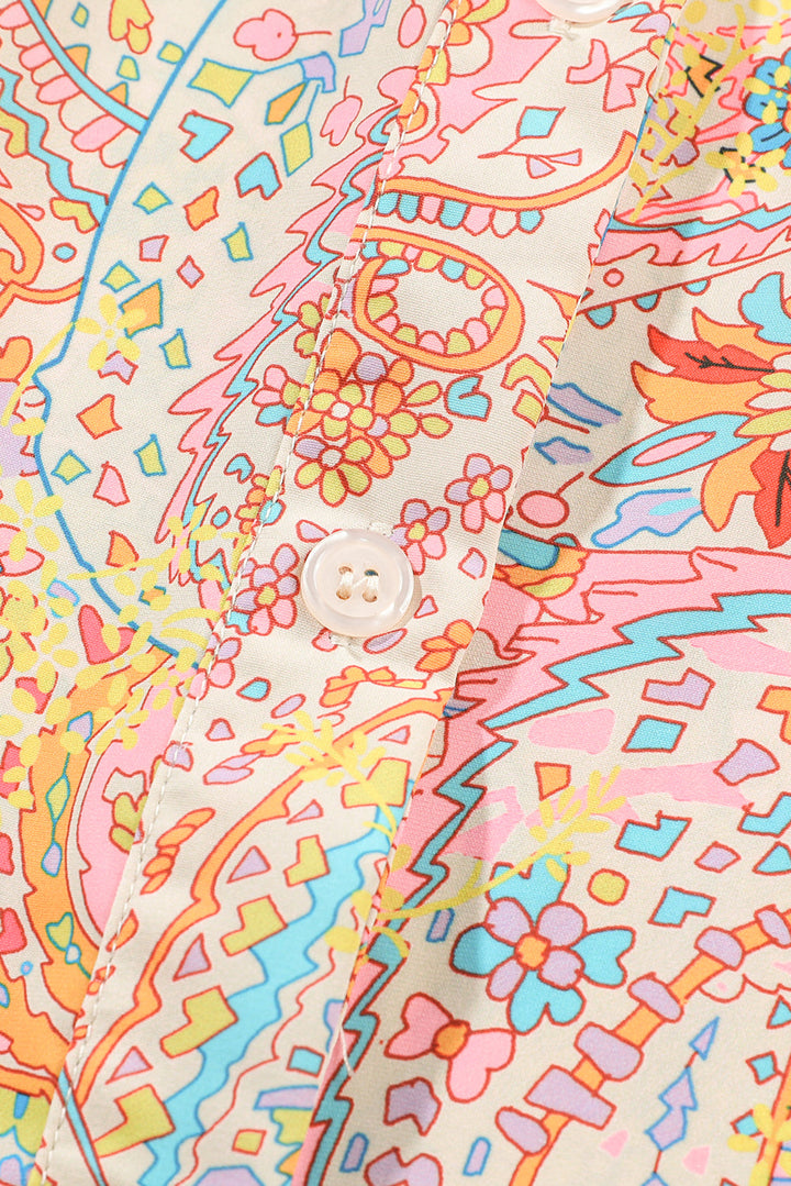 W&W Mode | Hemd mit Paisley-Muster und Rüschen Für Frauen