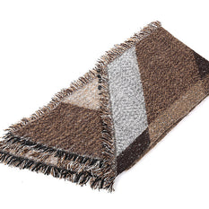Damen Eleganter Fransen-Schal aus weichem Material mit geometrischem Muster WW