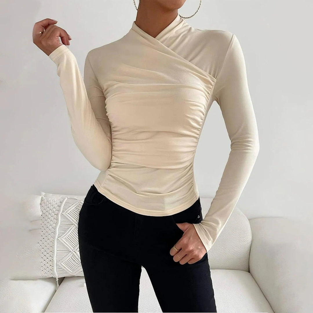 W&W Mode | Elegante Herbst Wickelbluse mit langen Ärmeln für Frauen