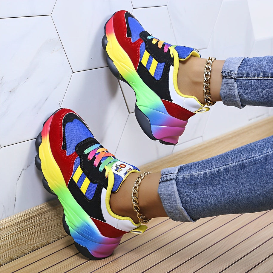 WW - bunte klobige Turnschuhe für Damen | Multicolor Design Sneaker Damen
