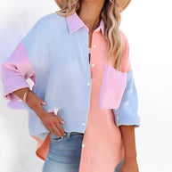 WW | Colorblock Hemd Mit Knopfverschluss Für Damen