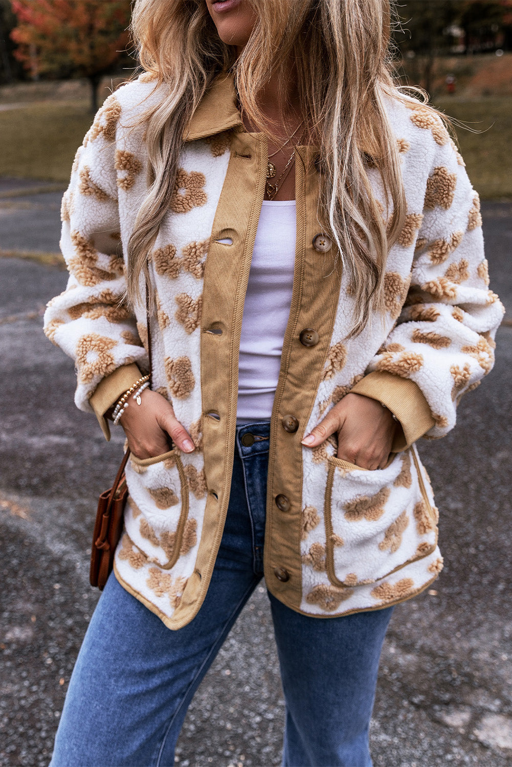 W&W Mode | Fleecejacke Mit Blumenmuster Für Frauen