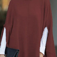 WW | Rosiedress Rundhals Batwing Ärmel Umhang Top