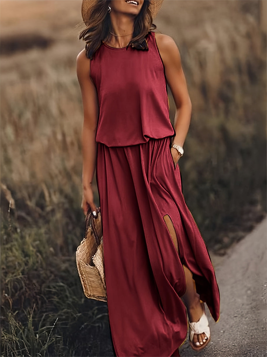 WW | Damen Schwarzes Modal Boho Maxikleid Farben