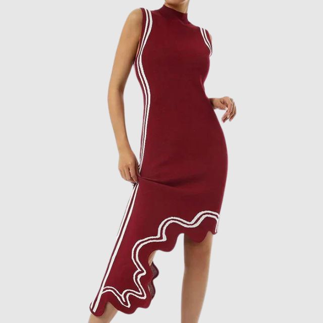 WW | Ärmelloses Kleid mit Kontrastpaspelierung