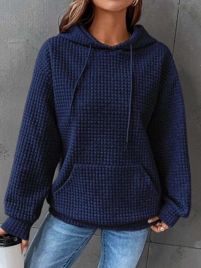 W&W Mode | Waffelstrick Hoodie Damen - lässiger Oversized Pullover