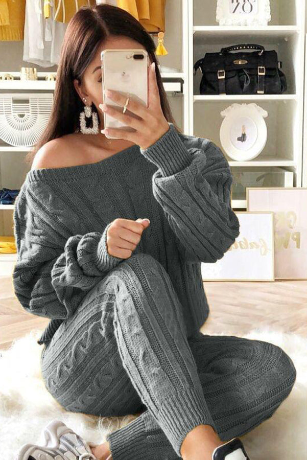 WW | Elevated Comfort Kabelpullover und Slim Fit Hosen Set