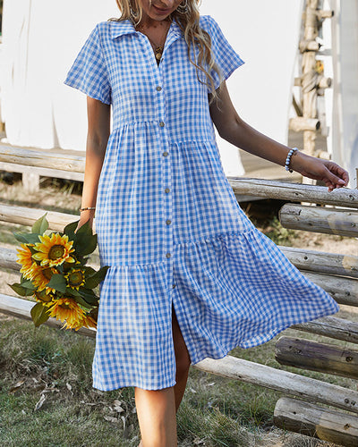 WW | Lässiges kariertes Hemdkleid