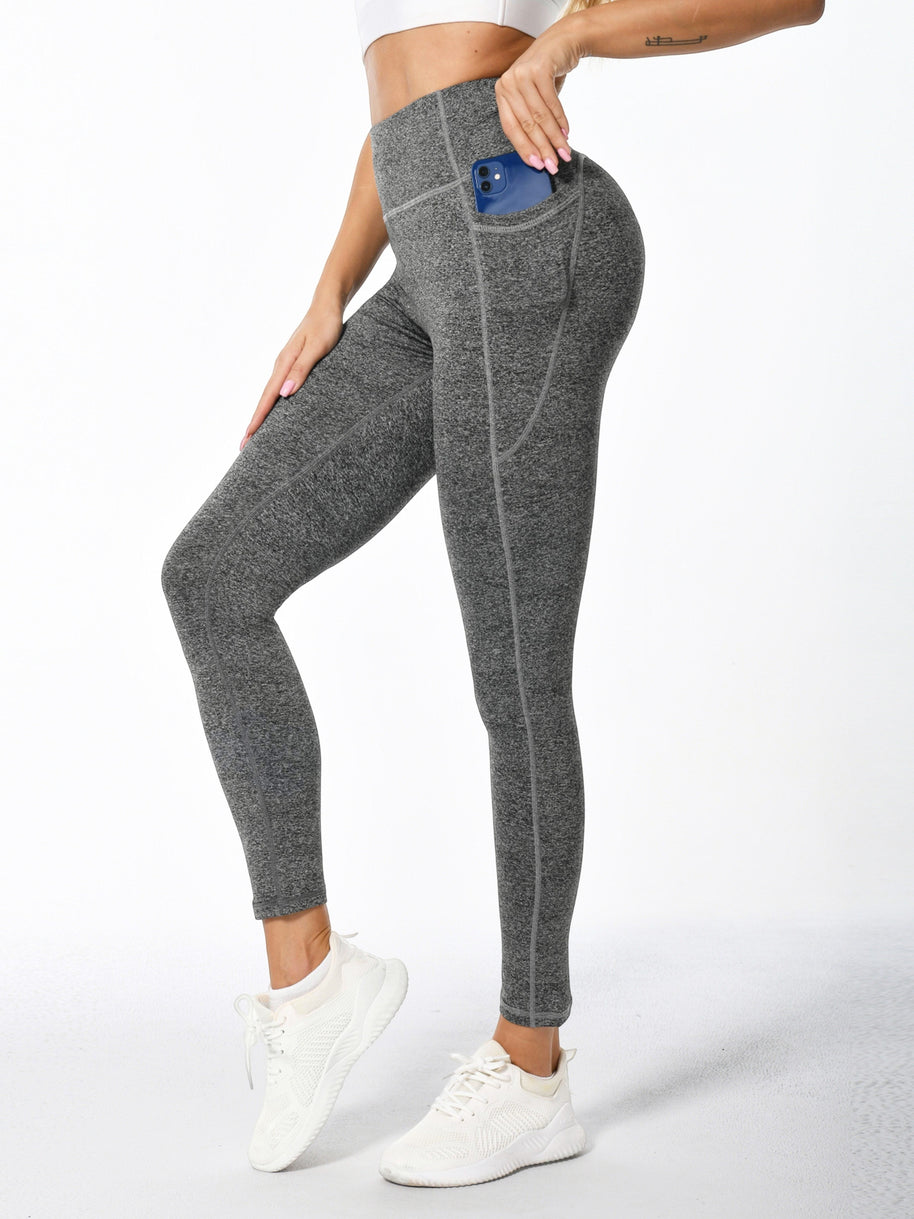 WW | Weiche Dehnbare Damen Sportleggings Mit Pohebehebung Und Taschen