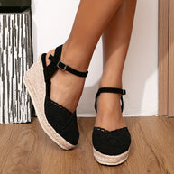 WW | Damen Espadrille Keilabsatz Sandalen