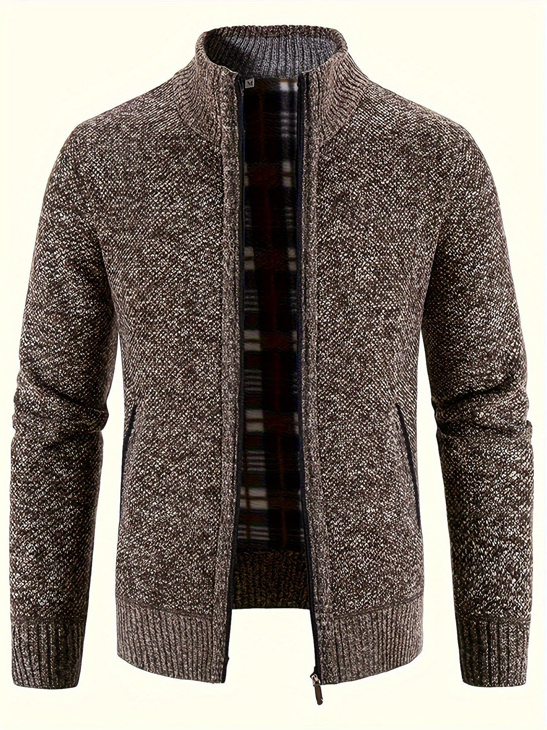 W&W Mode | Zip Up Stehkragen Strickjacke