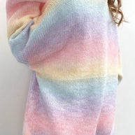 WW | Gradient Offene Vorderseite Fallendes Schulter Cardigan