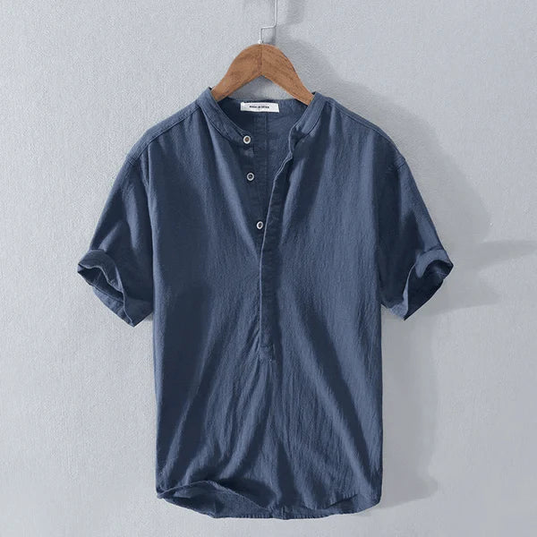 W&W Mode | Casual Henley T Shirt mit Knopfleiste und Kurzarm