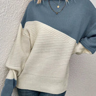 Gestrickter Pullover im Farbblockdesign