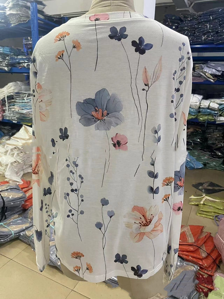 W&W Mode | T-shirt Mit Blumendruck Und Rundhalsausschnitt Für Den Frühling