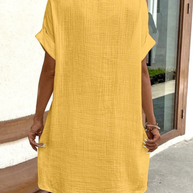 WW | Schick Casual Stil Leinenkleid