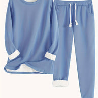 WW | Stilvolle Winter Casual Thermische Sweatshirt- und Jogginghose-Set für Frauen