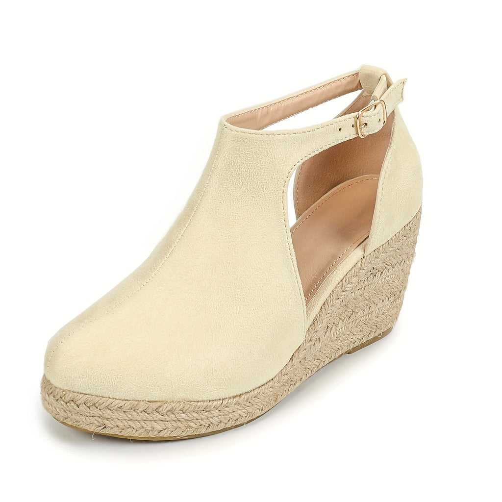 WW | Elegante Damen Espadrilles Mit Keilabsatz Und Schnallenverschluss