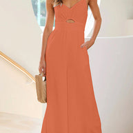 WW | Cut Out Taille Breiter Bein Cami Jumpsuit