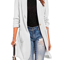 WW | Rosiedress 3/4 Ärmel Raffung Ein-Button Midi Cardigan