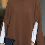 WW | Rosiedress Rundhals Batwing Ärmel Umhang Top