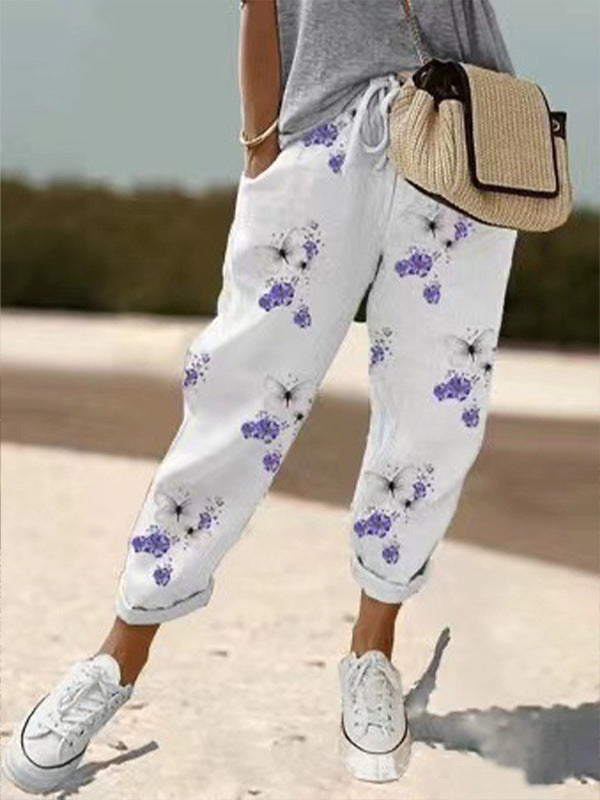 WW | Lässige Baumwoll Leinen Hose Für Damen
