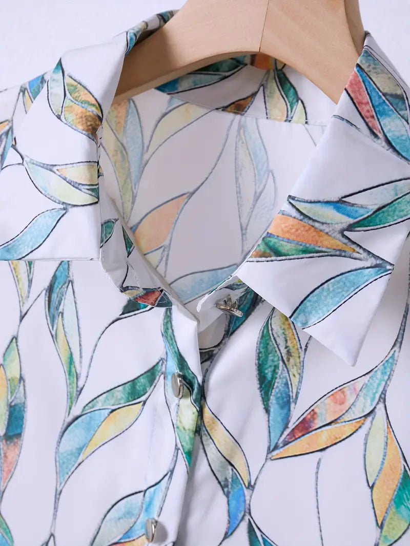 WW | Stilvolle Bluse mit Aufgedruckten Knöpfen