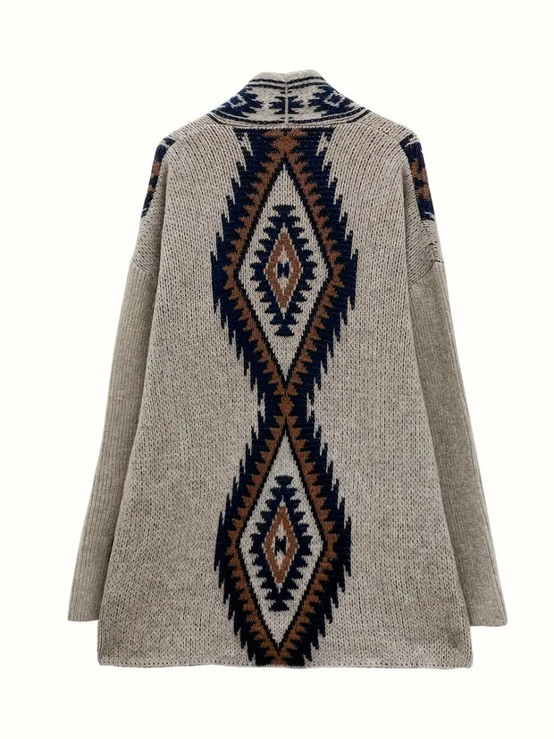 – Strickjacke mit ethnischem Aufdruck