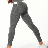 WW | Weiche Dehnbare Damen Sportleggings Mit Pohebehebung Und Taschen