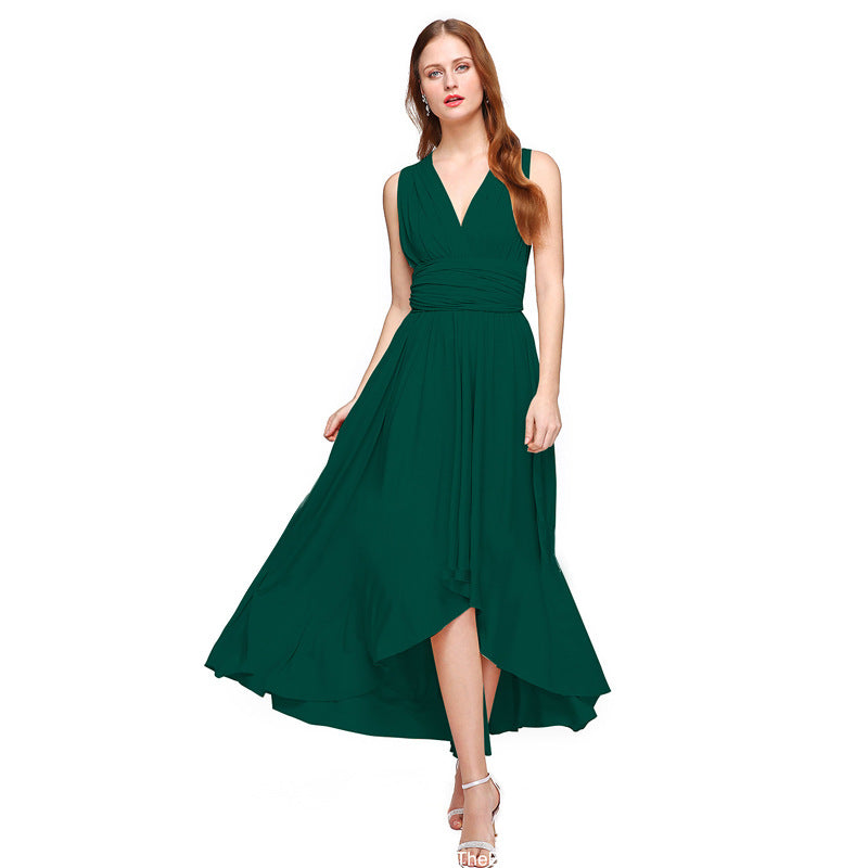Damen Elegantes Maxikleid mit Wickeloptik und asymmetrischem Saum WW