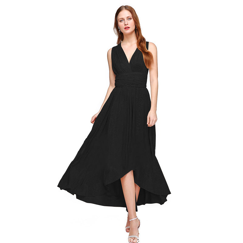 Damen Elegantes Maxikleid mit Wickeloptik und asymmetrischem Saum WW