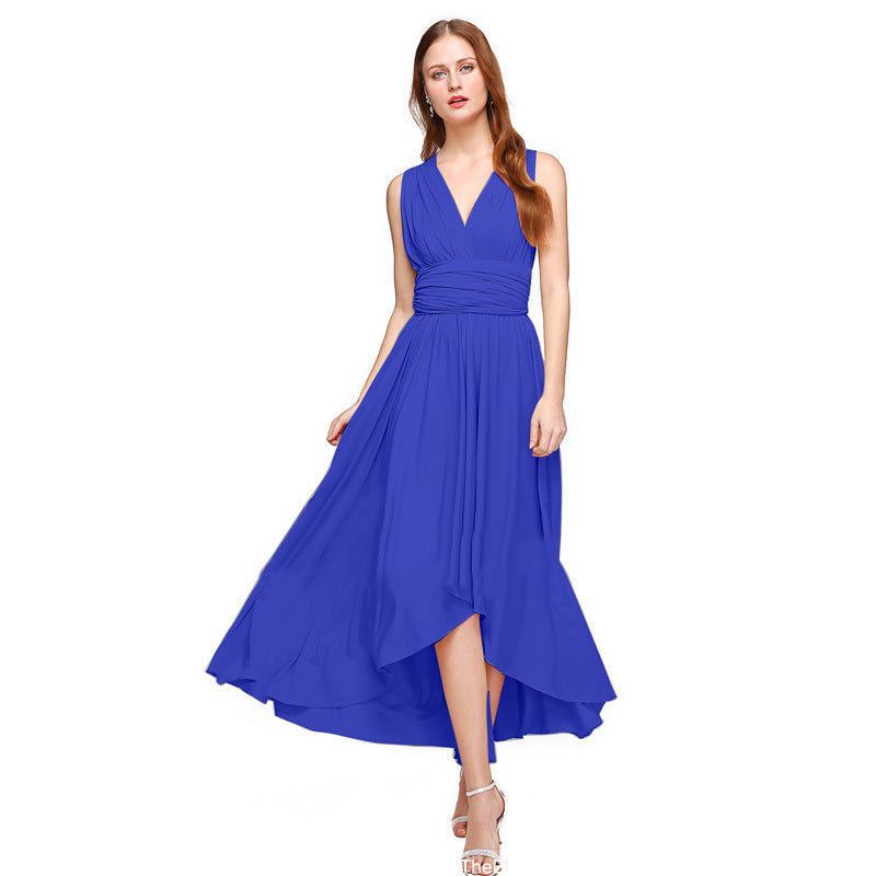 Damen Elegantes Maxikleid mit Wickeloptik und asymmetrischem Saum WW