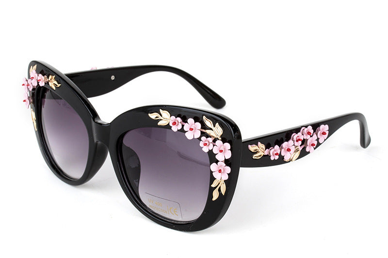 WW | Exquisite Damen Sonnenbrille Mit Blumenmuster