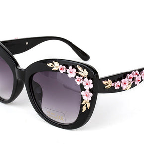 WW | Exquisite Damen Sonnenbrille Mit Blumenmuster