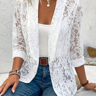 WW | Offener Vorderer Floralspitzen Revers Blazer