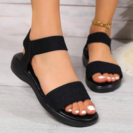 WW | Sommer Leinsandalen mit elastischem Riemen