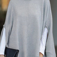 WW | Rosiedress Rundhals Batwing Ärmel Umhang Top