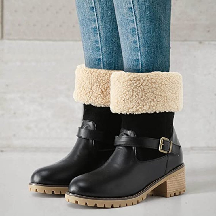 W&W Mode | Schicke Herbst Knöchelstiefel mit Schnalle für Frauen