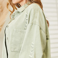 WW | Zerrissene Rohsaum-Denimjacke