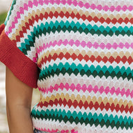 WW | rotes Crop-Top mit farbiger Struktur Für Frauen