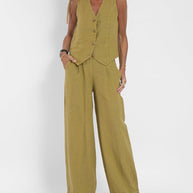 WW | Damen Elegantes 2-teiliges Leinenset
