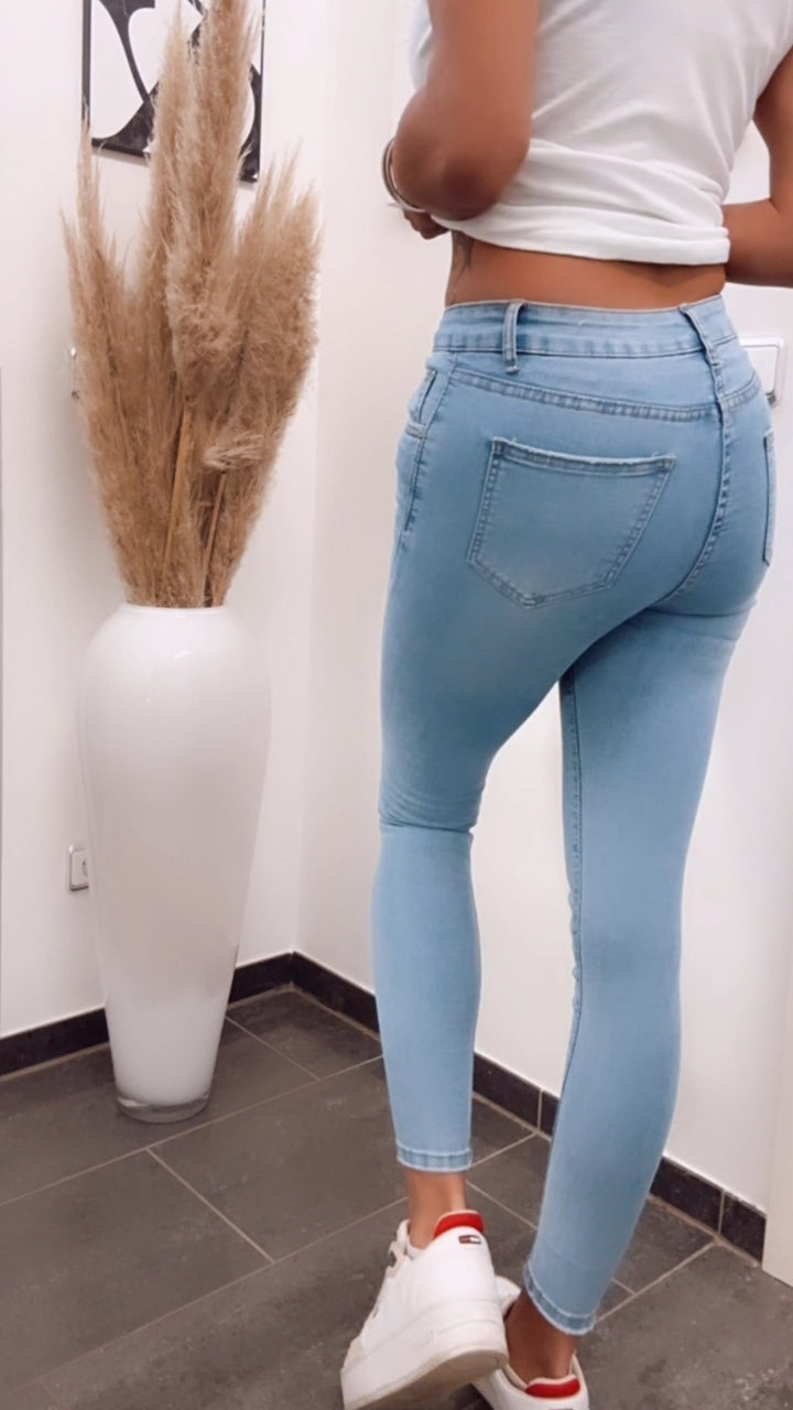 waist Jeans "K679", skinny geschnitten / helle Waschung Art. 5670