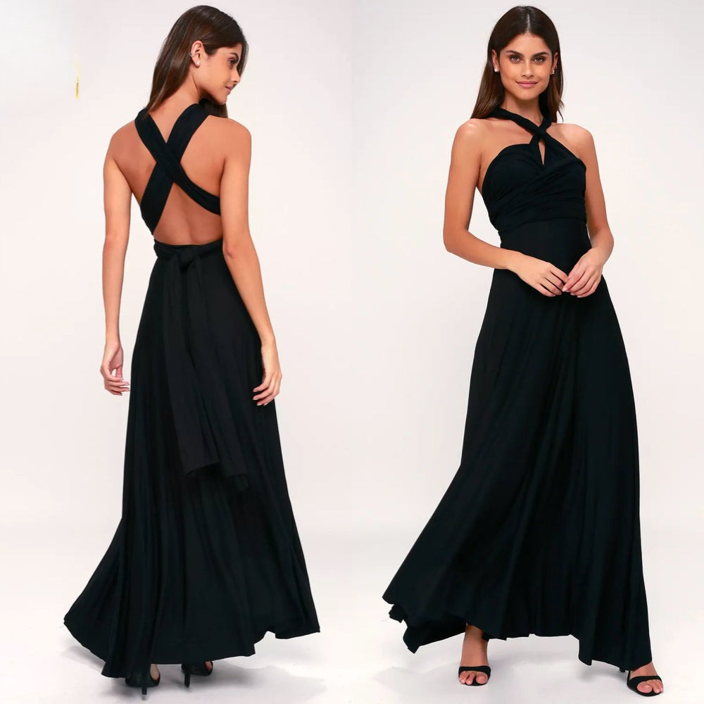 W&W Mode | Elegante Damen Infinity Kleid Schickes Wickel Sommerkleid