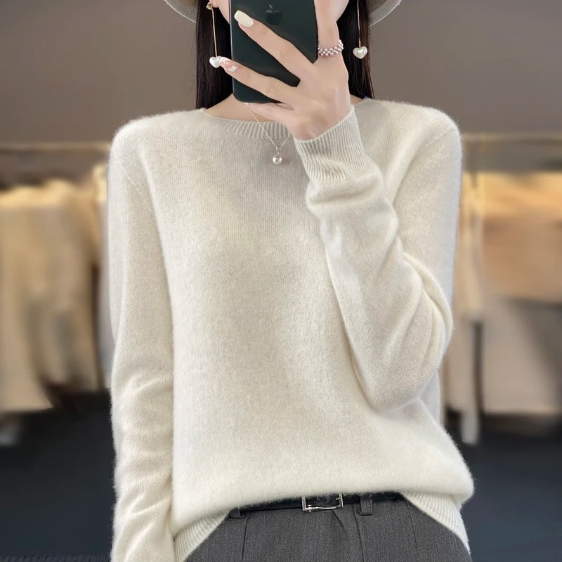 W&W Mode | Cashmere Pullover Damen Stilvoller Rundhals, Weich & Komfortabel
